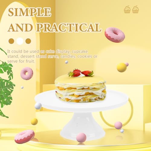 Support à gâteau en céramique blanche KICHOUSE résistant aux chocs - 4