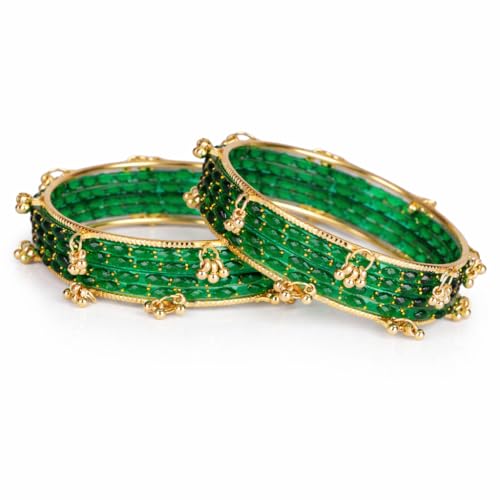 Image of Shining Diva Fashion 16 Pcs Trendy Stylish Glass & Kashmiri Ghungroo Bangles Set for Women & Girls | Traditional Festive Wedding Party Jewellery