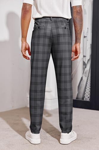 Image of Mens Chinos Slim Fit Pants Stretch Tapered Dress Pant Casual Trousers