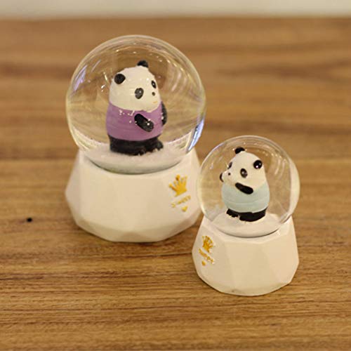 Toyvian Globos de Neve Panda Vidro Água Bola de Água Bola De Cristal Globo Colecionáveis Descktop Or