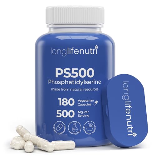 Phosphatidylserine Pure 500mg – 180 Vegetarian Pills, 3-Month Supply, Supplement for Strengthening Memory, Focus & Cognitive Function, Made in USA, Lab Tested, Non GMO