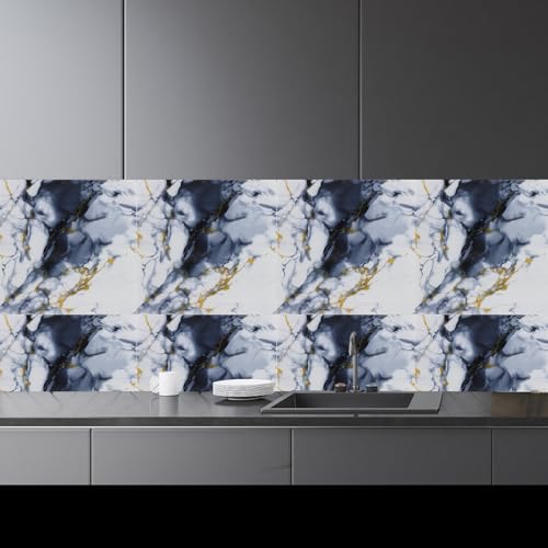 Paneles autoadhesivos de vinilo efecto mármol 30x30 revestimiento pared cocina 6