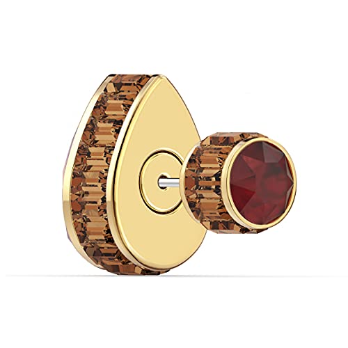 SWAROVSKI Chroma Single Pierced Earring, Lilac Drop-Cut Single Stud with Red Crystal Pavé with a Gold-Tone Finish Setting, Part of Swarovski Orbita Collection3
