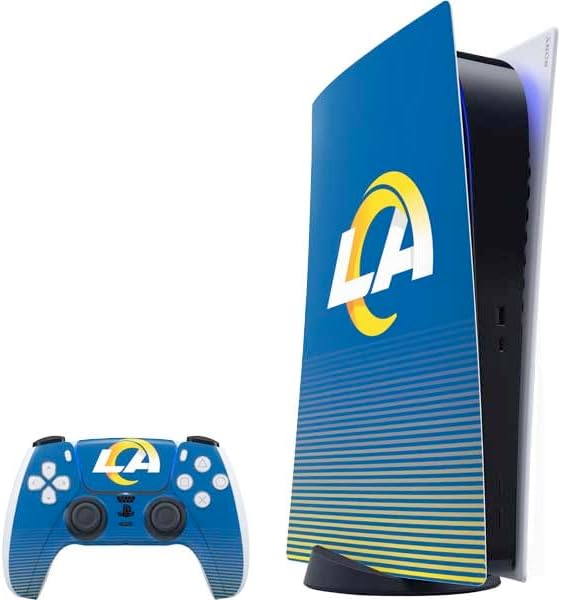 Skinit Decal Gaming Skin Compatible with PS5 Bundle - Officially Licensed NFL Los Angeles Rams Distressed Design