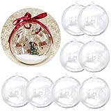 30 Pack Clear Plastic Ornaments for 3.15''/80mm Crafts Fillable Christmas Ornaments Balls DIY for Christmas,Holiday, Wedding,Party,Home Decor