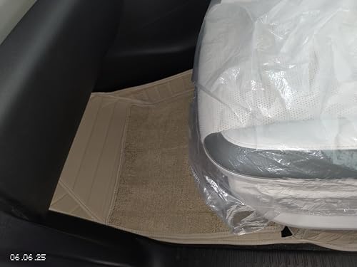 Image of Mr Mattie 10D Car Foot Mat for Mahindra XEV 9E 2025 Onwards | Premium Leather | Luxurious & Elegant Look | Waterproof and Washable | Custom Fitted Car Floor Mat - Biege