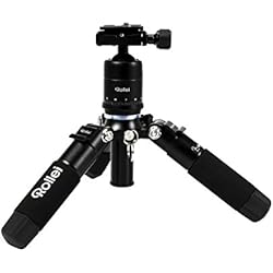 Tripode Rollei Rollei Compact Traveler Mini M-1 (antes M5 Mini) - Trípode Portátil, Capacidad de carga: 8 kg, Cabezal esférico y bolsa de transporte, Color negro