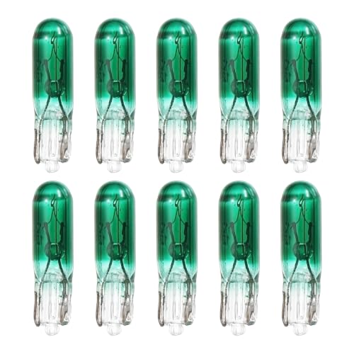 Image of VIAPUICE T5 Wedge Base Bulb Replacement, 12V 1.2W Green 10Pcs