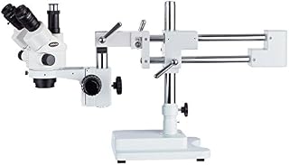 AmScope 7X-45X Simul-Focal Stereo Lockable Zoom Microscope on Dual Arm Boom St