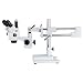 AmScope - 3.5X-45X Simul-Focal Stereo Lockable Zoom Microscope on Dual Arm Boom Stand - SM-4NTPX