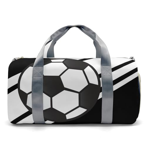 Personalized Duffle Bag with Name,Soccer Ball Sports Black Custom Travel Bag Carry On Weekend Overnight Bag Gym Sports Bag Dance Bag2