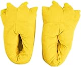 Unisex Claw Slippers Animal Paw Slippers Chicken Bird Foot Slippers Cow Tiger Giraffe Dinosaur Bear Monster Slippers-Large,Yellow