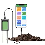 BQHHWTZ USB Soil Sensor Ph Ec Moisture Meter 7-in-1 Smart Soil Tester with App for Phone Real-Time Fertility Temp Data Export