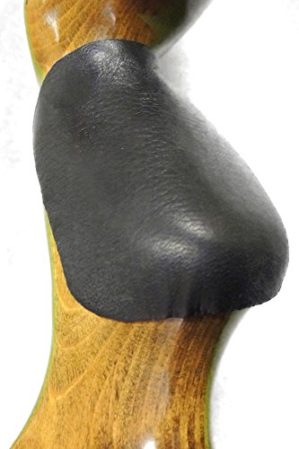 Trad Gear Whitetail Deerskin Leather Bow Grip Saddle Self Adhesive Padded Archery Recurve (Black) #TOP1