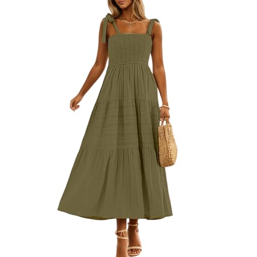 Robe d'été élégante pour femme longue bohème à bretelles