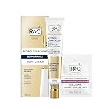 RoC Retinol Correxion Deep Wrinkle Anti-Aging Night Cream, Daily Face Moisturizer with Shea Butter, Glycolic Acid and Squalane, Skin Care Treatment, with Retinol Eye Cream Packette