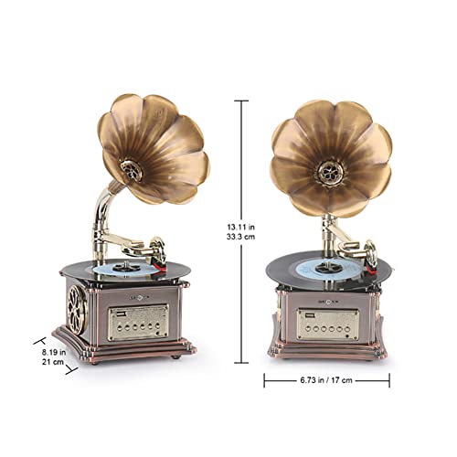 DISHENGZHEN Mini Tourne-Disque Gramophone rétro, Tourne-Disque Vinyle, avec Radio FM USB Bluetooth pour décor de Salon… - Les Beatles, Paul McCartney, John Lennon, RIngo Starr, George Harrison DISHENGZHEN Mini Tourne-Disque Gramophone rétro, Tourne-Disque Vinyle, avec Radio FM USB Bluetooth pour décor de Salon… – Image 6