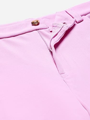 Image of KOTTY Women's High Rise Cotton Blend Relaxed Fit Trousers Lavender Purple