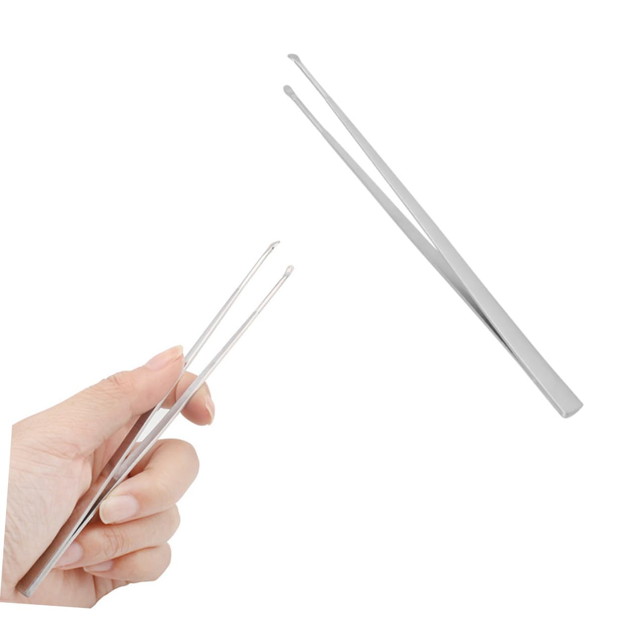 PartyKindom 2sets Tweezers Spiral for Gentle Earwax Removal Stainless Steel Ear for Adults Children 5pcs*2