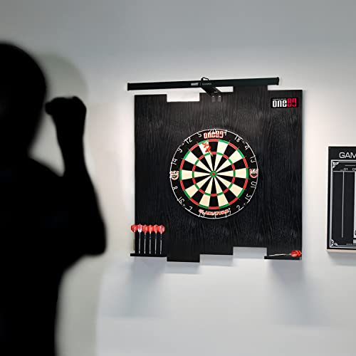 One80 Knock-Down Dartboard Backboard For A Large Area Of Wall Protection Free Combination For Various Set-Up Options Wooden Backboard With Black Veins Mounting Kits And Instructions Included #TOP2