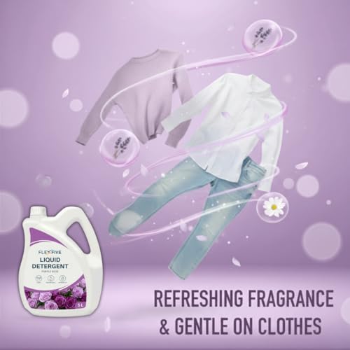 Image of Liquid Detergent Purple Rose Fragrance | Stain Remover Liquid for Clothes | Works in Top & Front Load Washing Machines (10L)