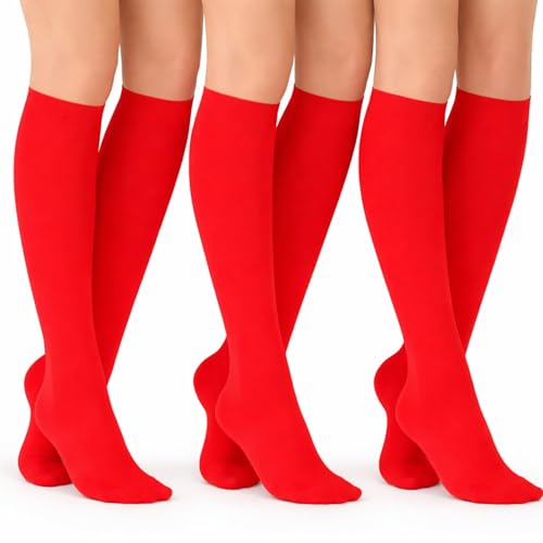 Image of Diamond Star Women's Trouser Socks, Opaque Knee High Nylon Socks, Stretchy Comfort Fit for Work and Casual, 6 Pairs