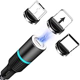 [Weiches Licht & Datenkabel] Die magnetische USB Kabel hat auch weiches LED Licht und kann Daten übertragen. Im Dunkeln kann einfach das Ladekabel aussuchen und für das Handy schnell aufladen.