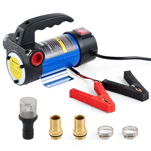 Orion Motor Tech Diesel Transfer Pump, 12V Fuel Transfer Pump, 12 gpm Portable Electric Fuel Pump for Oil Change, Automotive Marine Self Priming Oil Extractor Pump Suction Pump, Oil Not Included