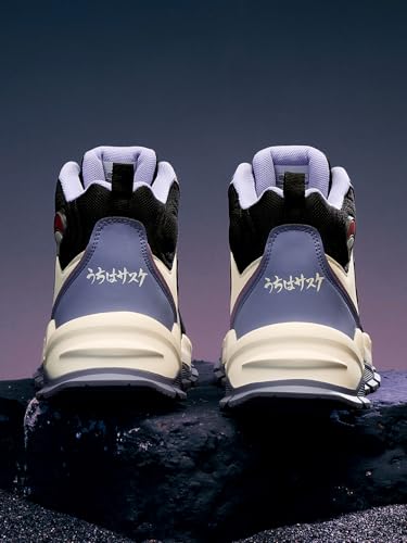 Image of The Souled Store Naruto Shippuden: Sasuke Men and Boys Purple PU Upper Lace Up High Top Sneakers