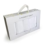 HonestBaby 10-Pack Terry Wash Cloths in Gift Box 100% Organic Cotton for Infant Baby Boys, Girls, 10-Pack White, One Size