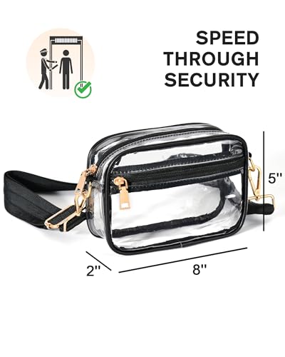 Image of BS-VOG Clear Crossbody Bag Stadium Approved, Clear Purses for Women, Small Stadium Bag for Events Concerts Sports Fans
