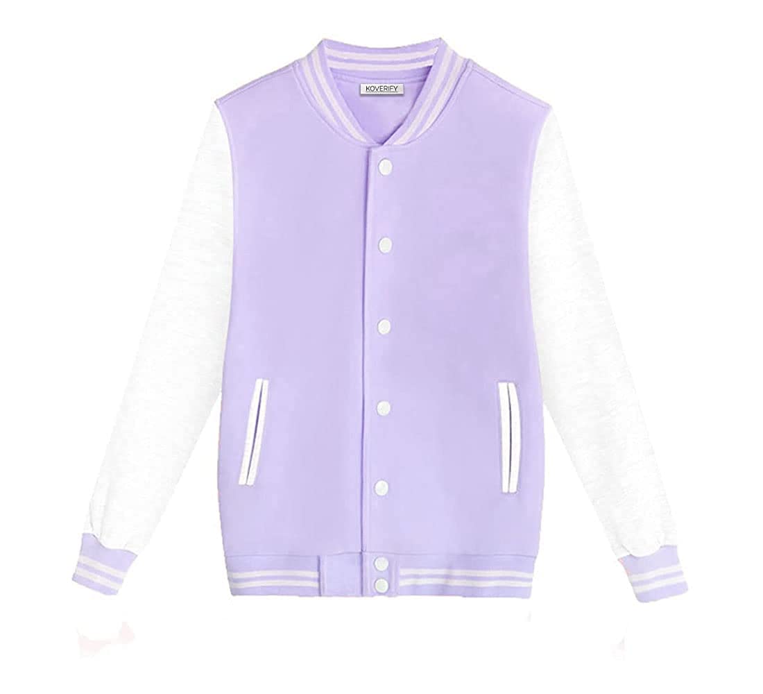 KoverifySolid unisex Varsity Jacket For men and Women/Baseball Jacket/University Jacket