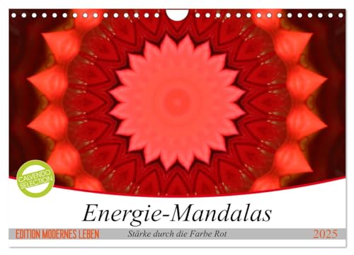 Energie-Mandalas Stärke durch die Farbe Rot (Wandkalender 2025 DIN A4 quer), CALVENDO Monatskalender
