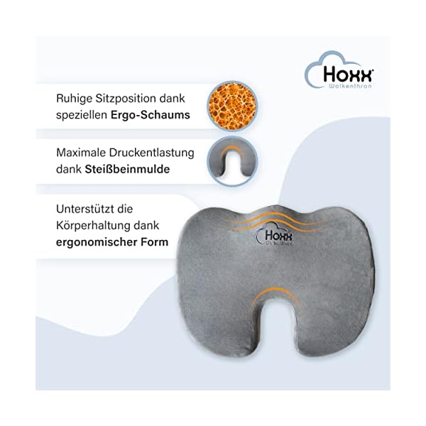 Hoxx ® Wolkenthron - ergonomisches Sitzkissen für Bürostuhl oder fürs Auto - Steißbein Entlastung - ideale Körperhaltung… – Bild 3