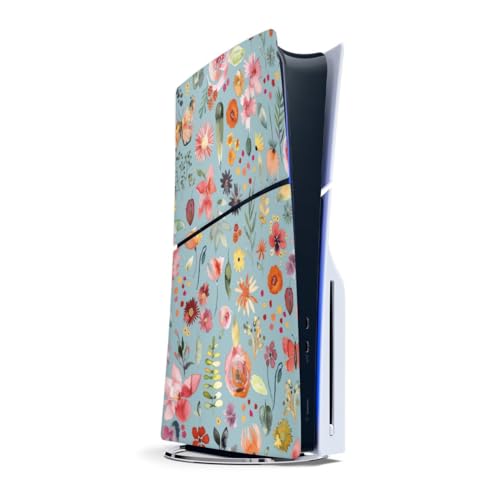 Autocollant PS5 Slim Disc DeinDesign sticker film fleur été