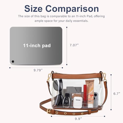 Wuflyover Clear Bag for Stadium Events, Clear Purses for Women, Stadium Approved Crossbody Bag (Brown) by Wuflyover - Used condition - Image 4