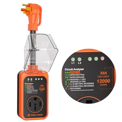 RV Surge Protector 50 Amp - RV Circuit Analyzer Surge 12000 Joules RV Power Surge Protection with Waterproof Cover Safety Certification LED Display RV Adapter Plug for Camper Travel Trailers