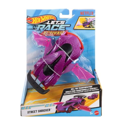 Hot Wheels Let's Race Activate! Street Shrieker - Wings Pop Out as it Rolls! 1:32 Scale Toy Vehicle