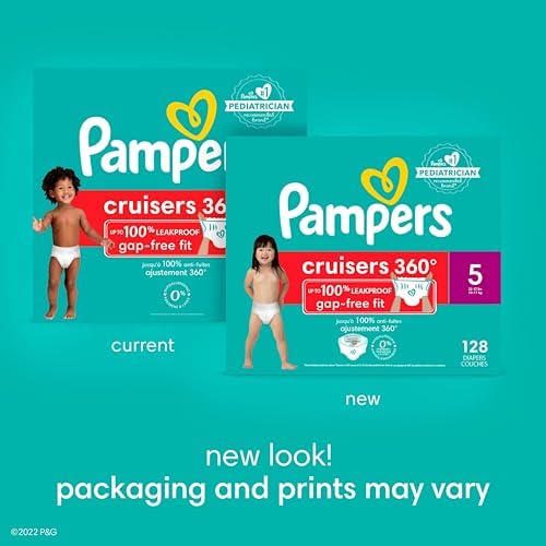 Pampers Cruisers 360 Pull-On Diapers, Size 4 (22-37 lbs), Babyproof up to 100% leakproof diaper1 Pack (Count of 144) - 3