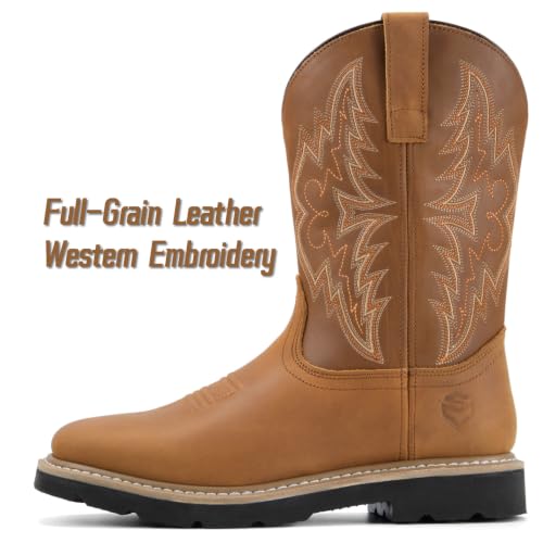 Image of SUREWAY Men's Waterproof Western Cowboy Boots-Soft /Steel Toe