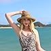 Beach Hats for Women - Sun Hat Womens, Wide Brim Sun Straw Hat for Women with Wind Lanyard Roll Up Hat UV Protection Foldable Khaki