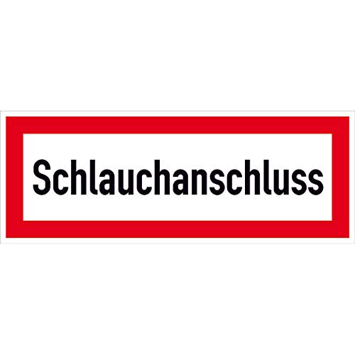 Betriebsausstattung24® Hinweisschild Brandschutz Schlauchanschluss, selbstkl. Folie,29,70x10,50cm