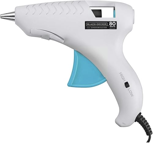 BLACK+DECKER - Kit de pistola de pegamento caliente, color blanco (BDHT70001)