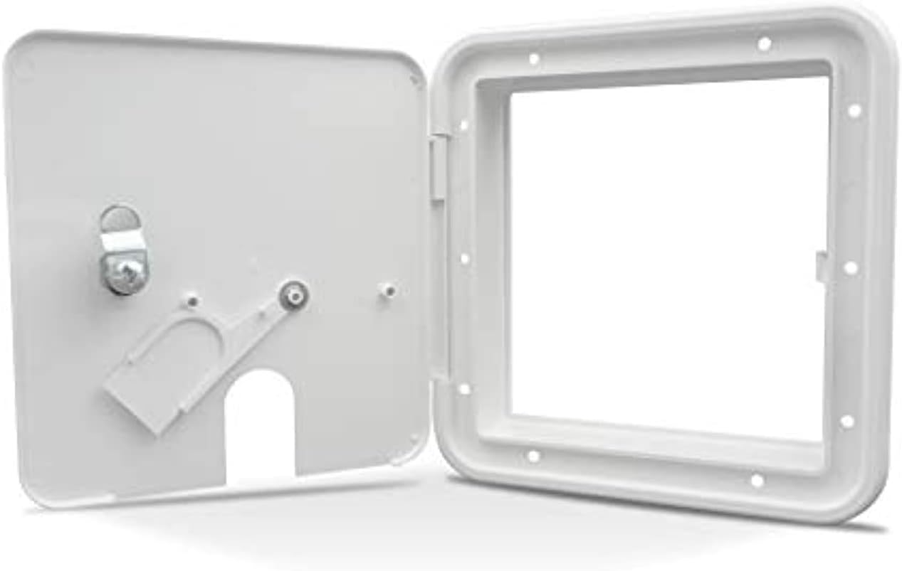 RV Camper Universal Large Electric Appliance Accessory Cable/Cord Hatch Polar White PN 94337