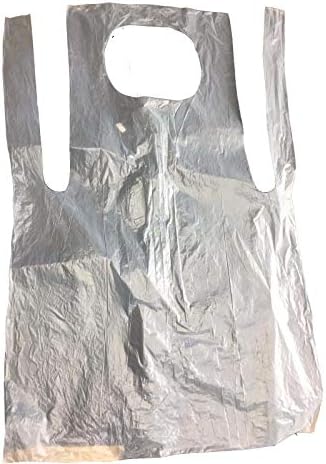 Tezraftaar® Disposable White Polythene Plastic Aprons Flat Pack of 100