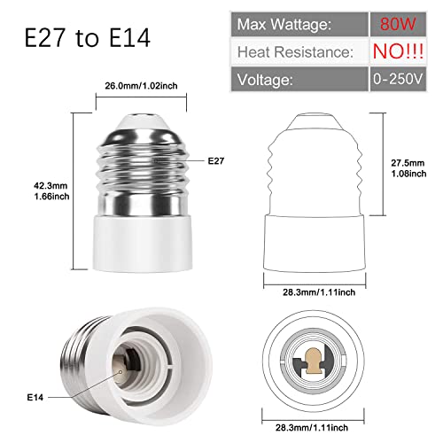 Hsthe Sea 5X Convertitore Presa da E27 a E14