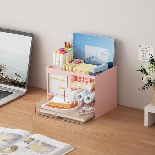 Image of Desk Makeup Brush Organizers and Pencil Pen Organizers for Desk Desktop Storage Stationery Supplies Cute Pencil Cup Pot for Office School Home (off white)