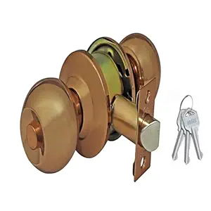 Godrej Keyed Cylinder Lock | Single Panel Door Lock | Suitable for Bedroom Doors & Inter-Connected Doors for Commercial Space | Backset 60mm | Rose Gold Finish | Door Thickness 32mm to 45 mm | 3 Keys