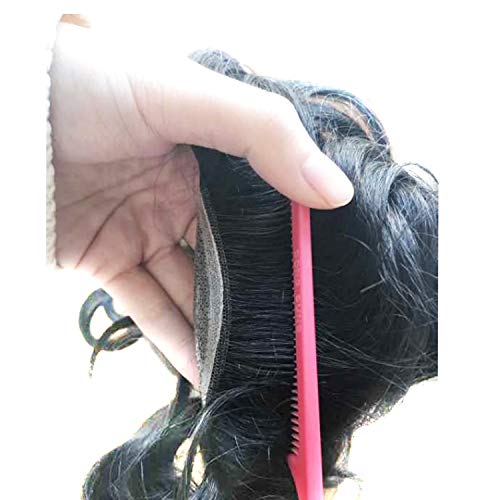 Foto von Hairnotion Echthaar Toupet Schweizer Spitze mit NPU Perücke Haarteil für Männer 7x9 Zoll Schwarz 1b # Mann Haarersatzsysteme