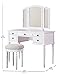Bobkona St. Croix Collection Vanity Set with Stool, F4074, White
